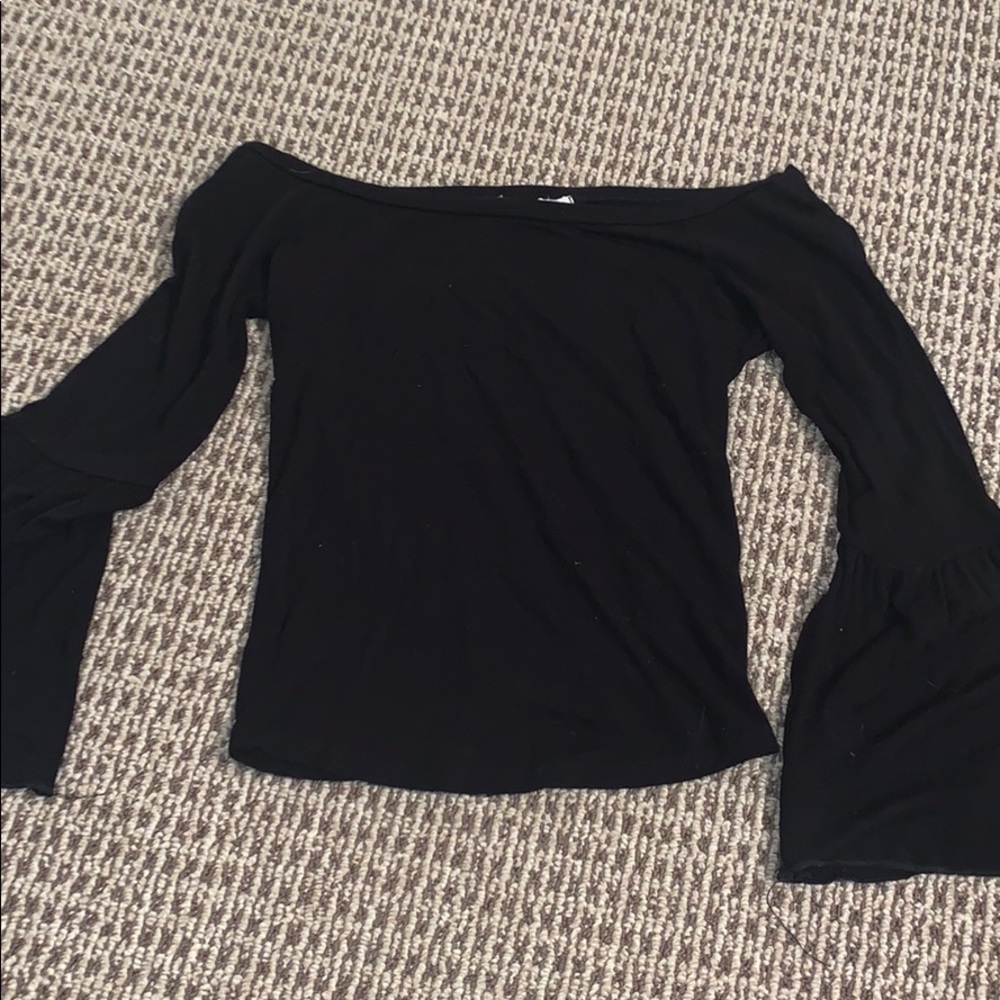 Bell sleeve off the shoulder top